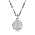 Voetbal- en kruispenningketting in zilveren roestvrijstalen afwerking - Zilver Voetbal Textuur Stijl (Zonder Ketting)