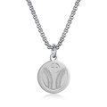 Zilveren roestvrijstalen honkbal kruis ketting met ronde hanger en ketting voor heren - Zilver Baseball Stijl (Zonder Ketting)