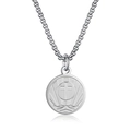 Zilveren roestvrijstalen ronde kruis hanger ketting met box ketting voor mannen - Zilver Radiale Textuur Kruis Stijl (Zonder Ketting)