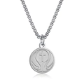 Zilveren roestvrijstalen basketbal kruis hanger met ronde bedel en stevige vierkante ketting - Zilver Basketbal Stijl (Zonder Ketting)