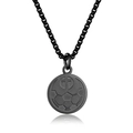Zwarte roestvrijstalen ketting met voetbal-kruis ronde hanger en een boxketting - Zwart Voetbal Stijl (Zonder Ketting)
