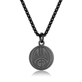 Zwarte roestvrijstalen honkbal kruis ketting met ronde hanger voor heren box chain - Zwart Football Stijl (Zonder Ketting)