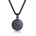 Matzwarte roestvrijstalen ketting met kruis en ijshockey thema hanger voor mannen - Zwart Hockey Stijl (Zonder Ketting)