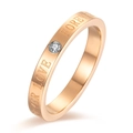 Rose gold Forever Love couple ring with a centered sparkling round cubic zirconia stone - 5# / Female Style