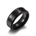 Anillo de acero de titanio negro con grabado de mantra de seis sílabas y esvástica - Talla 9 / Negro