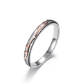 Wald-Stil Silberring mit elegantem Roségold Geweih-Relief für Paare und Verliebte - 5# / Schmale Version