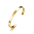 Minimalist gold-plated open cuff bangle with a premium brushed metal finish for women - 6mm / Gold