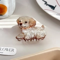 Cute poodle dog hair claw clip made of pearlescent acetate for a stylish ponytail - Labrador