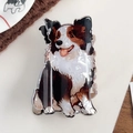 Cute Border Collie hair claw clip made of premium pearlescent acetate for women - Border Collie