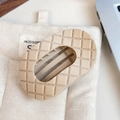 Elegante molletta per capelli beige con motivo a rombi e design ovale traforato - Marrone chiaro