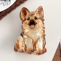 German Shepherd style cellulose acetate claw clip with marble texture and brown tones - German Shepherd