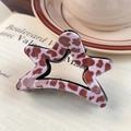 Star-shaped hair claw clip with purple leopard print pattern for women accessories - Large Claw Clip / Leopard Print