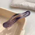 Minimalist matte dark purple duckbill hair clip with sleek hollow streamline design - Gradient Blue