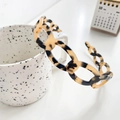 Cerchietto vintage in acetato tartarugato con design a maglie a catena marrone e nero - Tartarugato Beige
