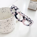 Cerchietto a catena in acetato chic con motivo marmorizzato rosa e nero donna - Tartaruga embricata blu