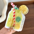 Pinza per capelli creativa a forma di bevanda al limone con glitter per ragazze - Tazza di Limone