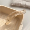 Minimalist translucent apricot jelly texture hair clip with matte finish for daily use - Matte Light Pink