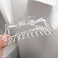 Elegante 14 cm grote transparante haarklem van acryl met een stevig metalen veermechanisme - 14cm / Transparant