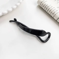 Eleganter minimalistischer Bananen-Haarclip in glänzendem Schwarz mit gedrehtem Design - Glänzendes Schwarz