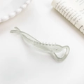 Light green matte banana hair clip with elegant curved design for ponytail styling - Matte Light Green