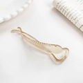 Elegant champagne amber frosted banana clip with non-slip teeth for ponytail styling - Matte Yellow