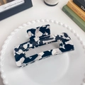 13cm large acetate hair claw clip with classic black and white tortoiseshell pattern - Cow Print