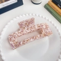Extra large 13cm acetate hair claw clip with pink and purple marble pattern - Floral Milk Coffee