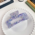 13cm large acetate hair claw clip with purple marble pattern and rectangular shape - Iridescent Light Purple