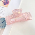 Pince à cheveux rectangulaire rose sirène irisante avec texture marbrée - 10.5cm / Rose