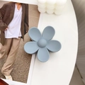 Matte finish dusty blue flower claw clip for women, sweet floral hair accessory - Gray / 7.5cm