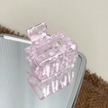 Square acrylic hair claw in translucent purple with embedded shell fragments - 5cm / Dreamy Purple