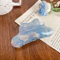 Iridescent light blue cloud-shaped hair claw clip with a pearlescent finish - Blue Cloud