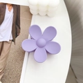Chic purple matte flower hair claw clip for elegant women styling and daily updos - Purple / 7.5cm