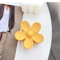 Matte yellow flower hair claw clip for women in a fresh minimalist aesthetic style - Yellow / 7.5cm