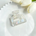 Iridescent white mermaid tail hair claw clip with elegant shell finish for women - 5cm / Gray