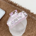 Rectangle transparent acrylic hair claw clip with purple and pink floral sequins - 7.5cm / Dreamy Purple
