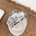 Rectangular acrylic hair claw clip with black and grey marble texture patterns - 7.5cm / Charcoal Black
