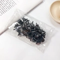 Set di mini mollette per capelli in plastica nera per acconciature eleganti - 1cm Nero (A186)