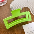 Pinza para el cabello rectangular verde neón mate con diseño geométrico hueco - Verde Claro 13cm