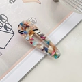 Chic acetate hair clip with colorful marble pattern and water drop hollow design - Teardrop Colorful Terrazzo