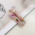 Rectangular acetate hair clip with colorful marble pattern and cutout detail - Square Light Colorful Terrazzo