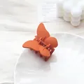 Pince à cheveux papillon orange mat pour coiffures féminines et accessoires quotidiens - Orange 5.5cm