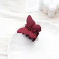 Pince à cheveux papillon rouge foncé avec finition mate pour accessoires de coiffure - Rouge Vin 5.5cm