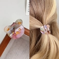 Pince à cheveux ours dégradé rose violet en résine irisée pour coiffure de fille - 3cm / Violet Raisin