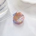 Mini shell-shaped hair claw clip in dreamy purple marble finish with golden patterns - Dreamy Purple (2.5cm)