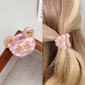 Pince à cheveux ours rose marbré avec détails dorés pour filles et adolescentes - 3cm / Rose Fleuri
