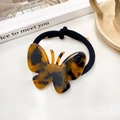 Élastique à cheveux élégant avec papillon en acétate écaille de tortue et lien noir - Écaille Café