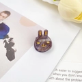Cute purple marble acetate rabbit hair claw clip with sparkly gold glitter details - 2.2cm / Deep purple