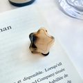 Star-shaped acetate hair claw clip with tortoiseshell pattern and golden smiley face - Small (2.5CM) / Beige Tortoise Shell