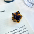 Star-shaped acetate hair claw clip with tortoise shell pattern and smiley face design - Small (2.5CM) / Coffee Tortoise Shell